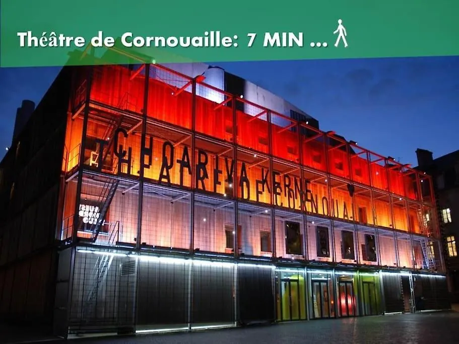 Oo Le Jardin Oo Paisible Studio Equipe Et Bien Place Quimper 0*,  France